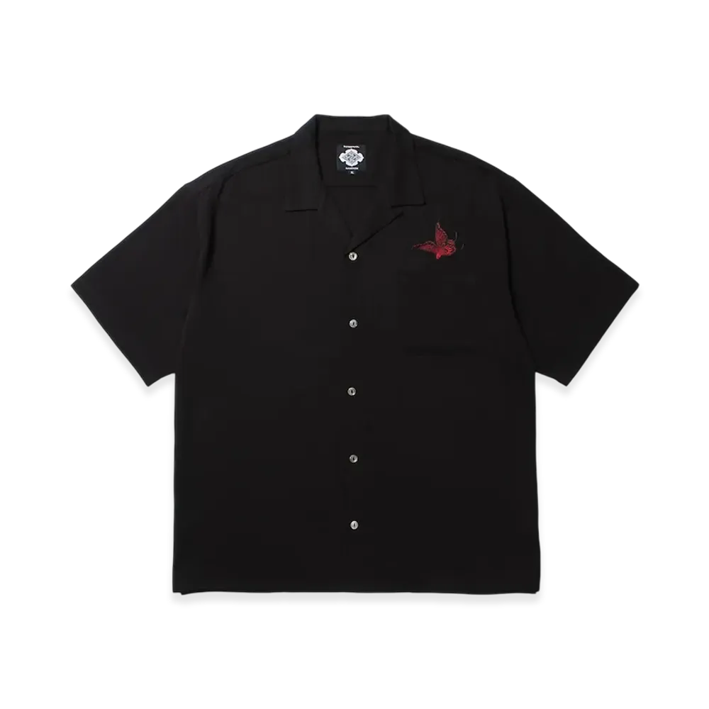 APHRODITEGANG GAKKIN x BUDSPOOL One-Point Embroidery 50's Shirt "Black"