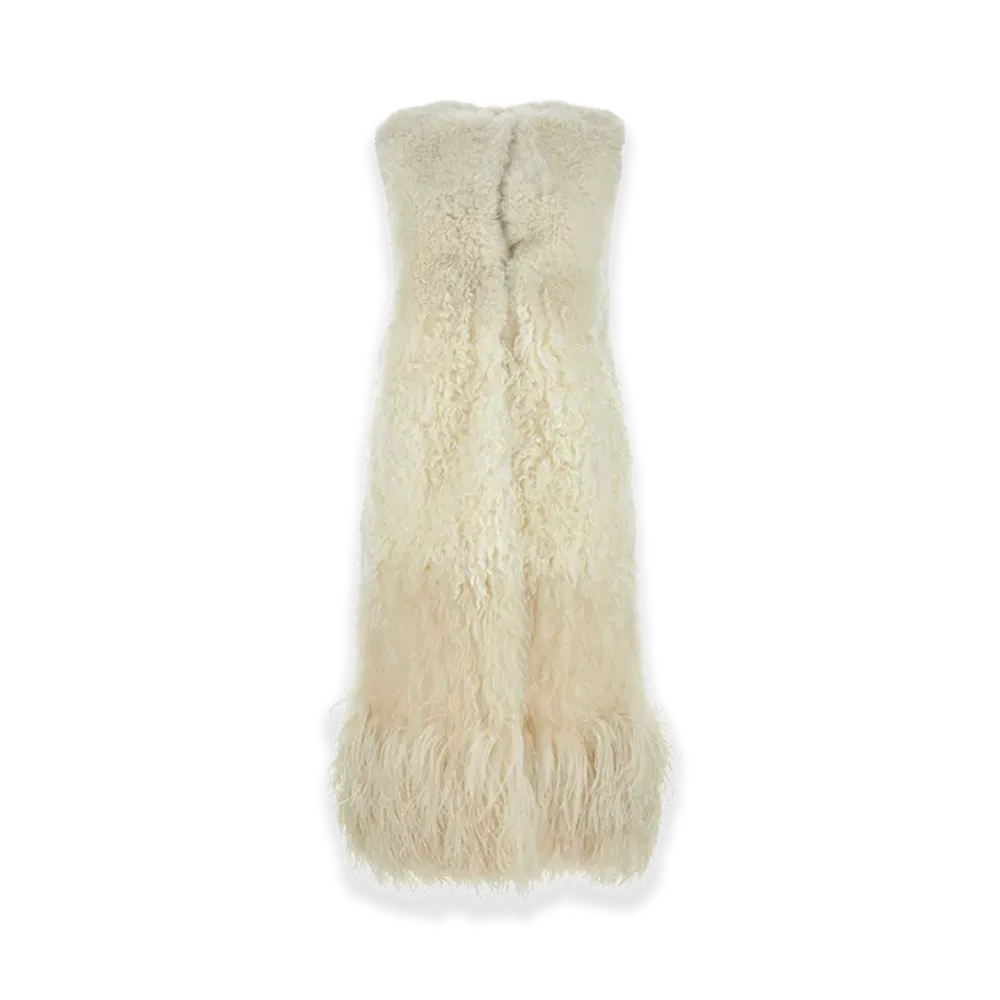 PRADA Women's Sleeveless Fur Coat "White"