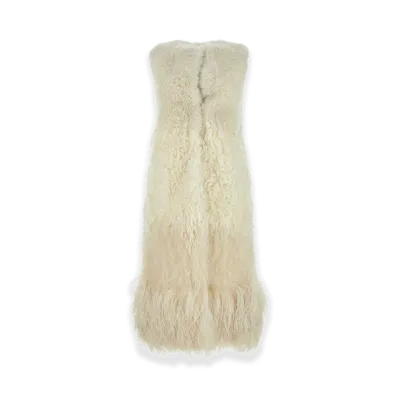PRADA Women's Sleeveless Fur Coat "White"