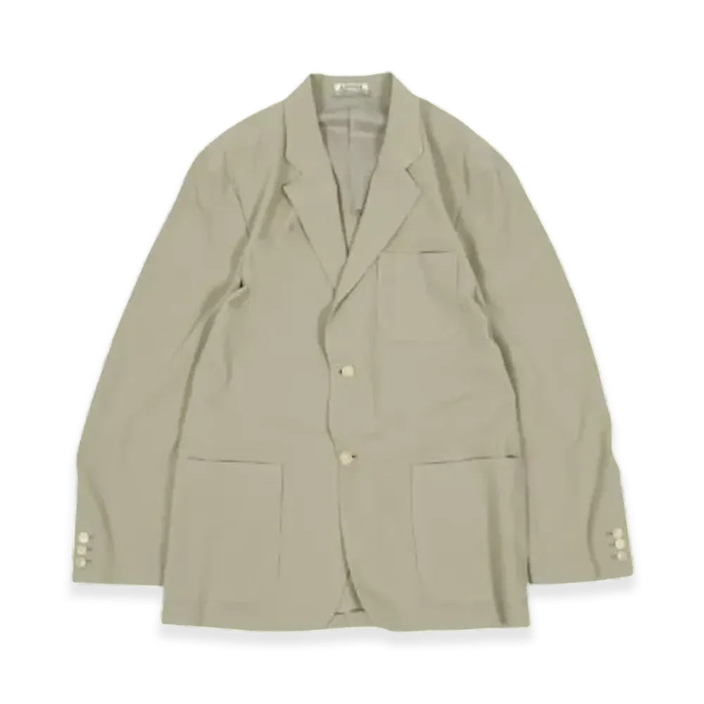 AURALEE Hard Twist Wool Viyella Jacket "Light Khaki"