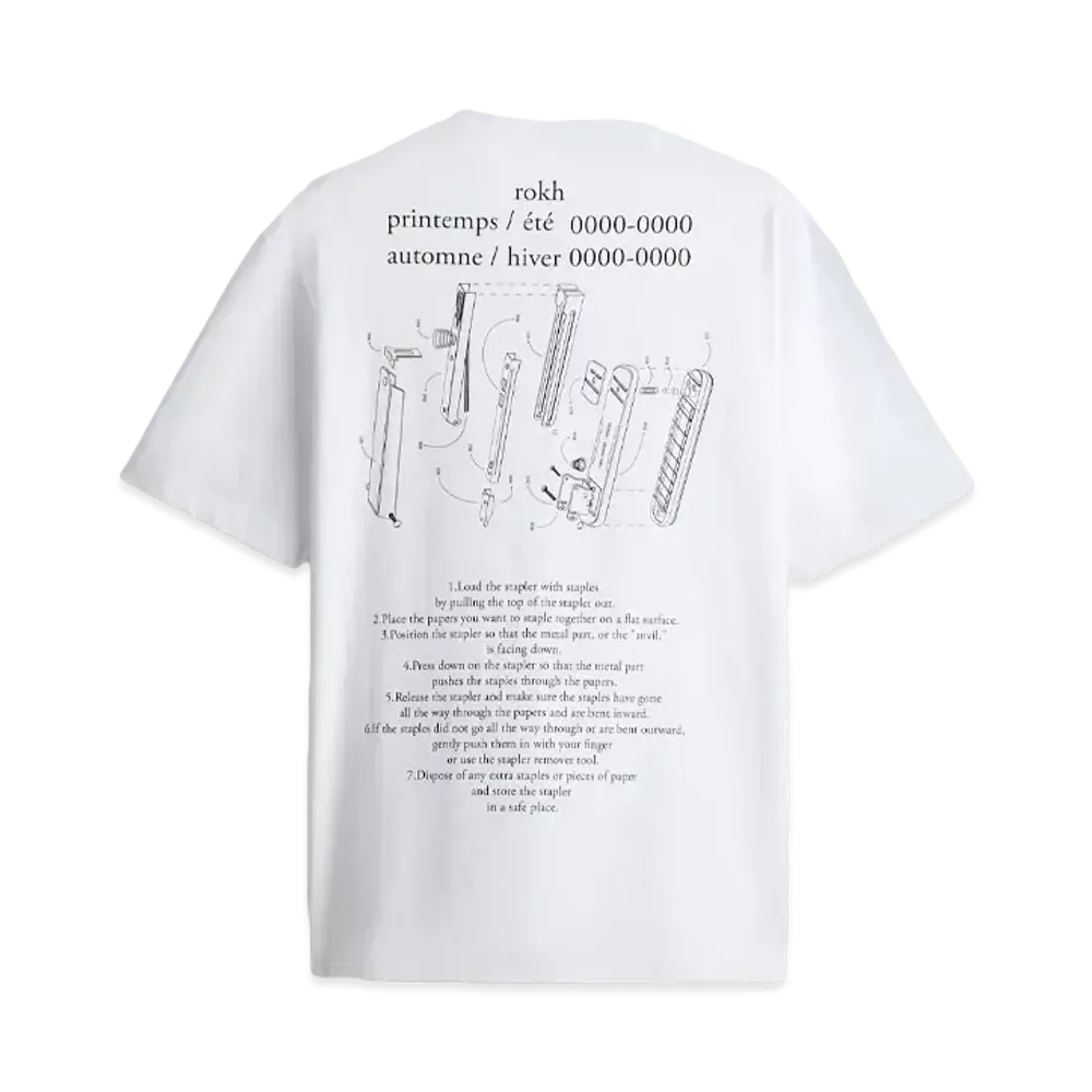 rokh x H&M Printed T-Shirt "White/Stapler"