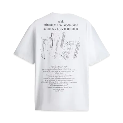 rokh x H&M Printed T-Shirt "White/Stapler"