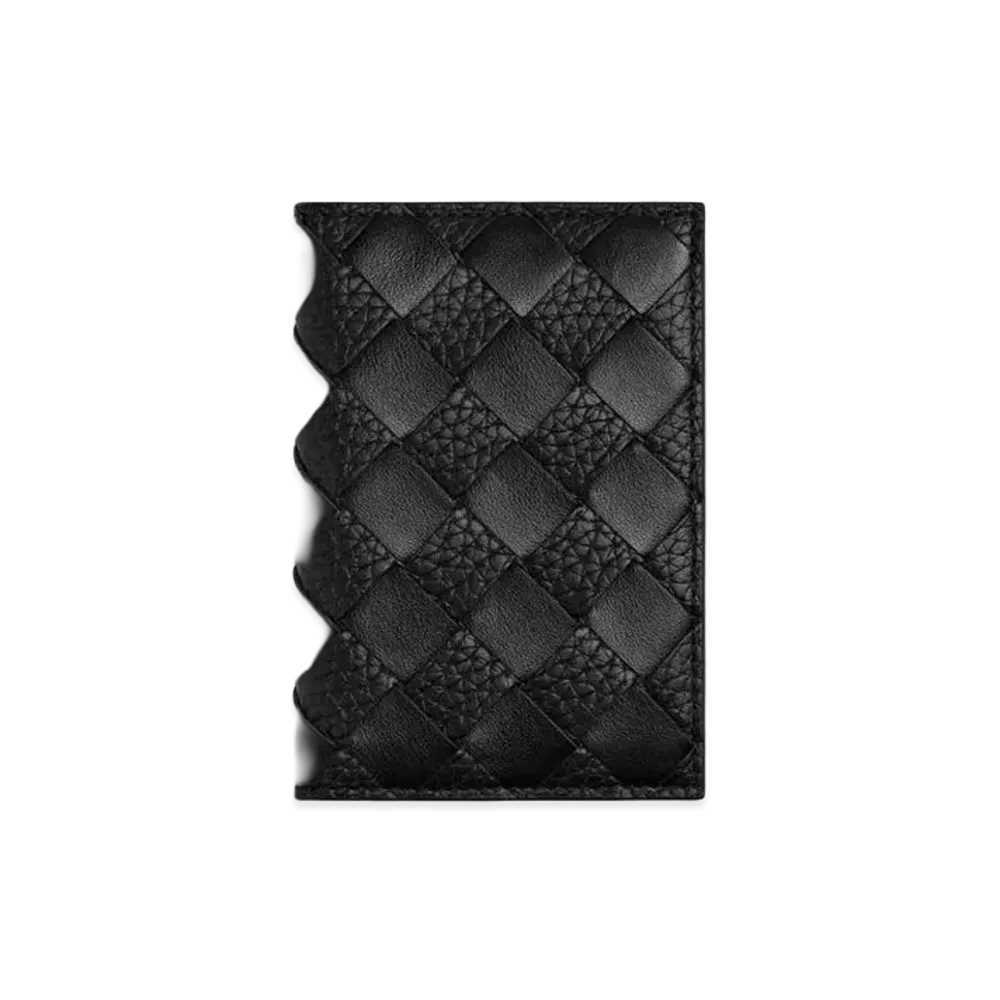Bottega Veneta Intrecciato Flap Card Case "Black"