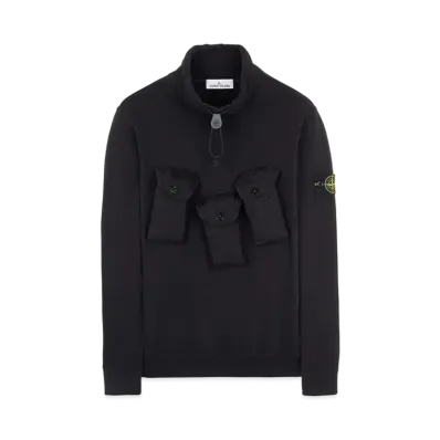 Stone Island 60519 BRUSHED COTTON FLEECE "Black"