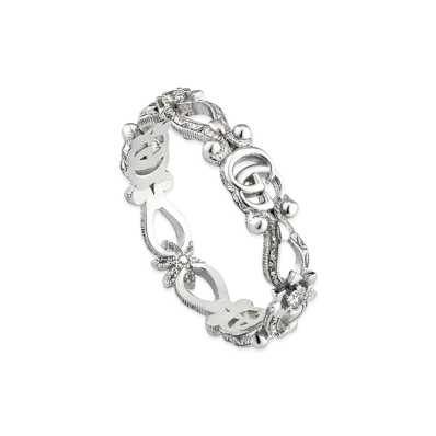 GUCCI Gucci Flora 18K Ring With Diamonds "Silver"