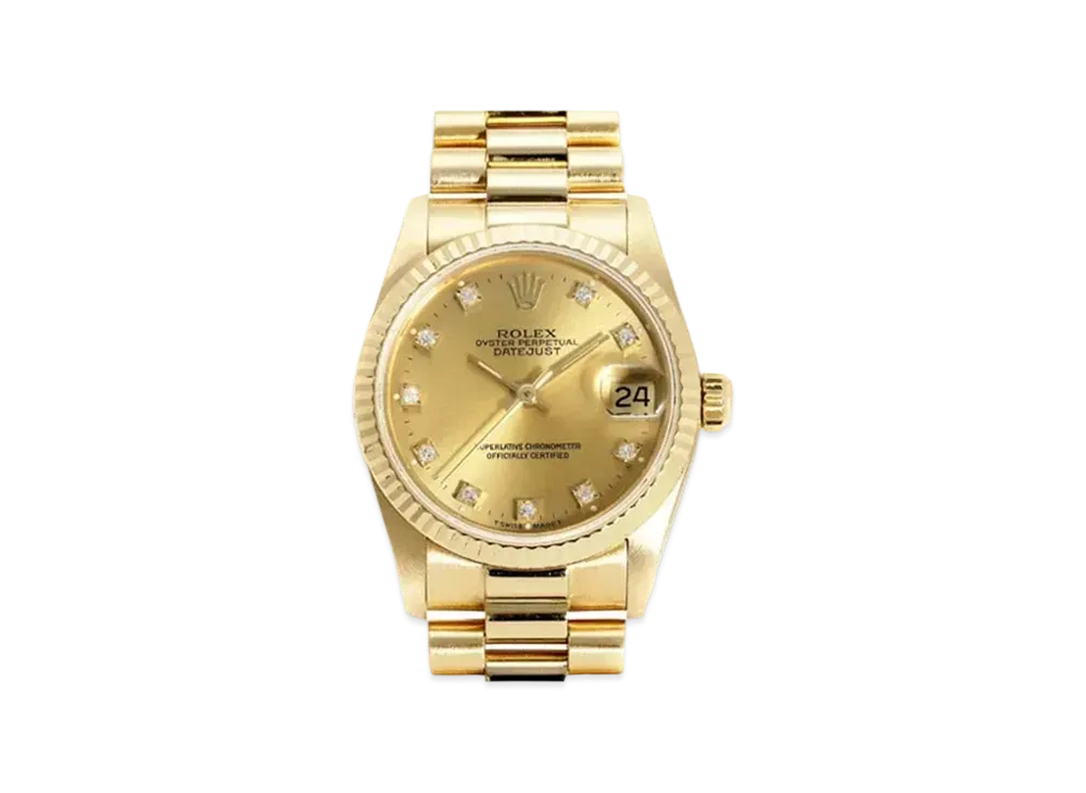 ROLEX Datejust 10P Diamonds "Champagne/Yellow Gold" 68278G
