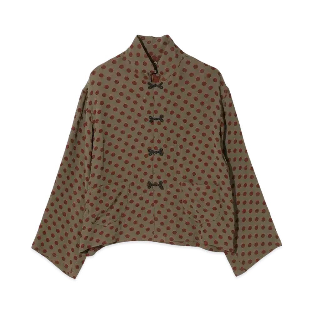 NEEDLES China Shirt - Polka Dot Jacquard "Brown"