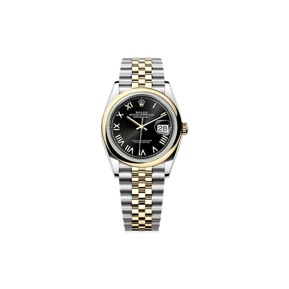 ROLEX Datejust 36 Oystersteel & Yellow Gold "Bright Black"