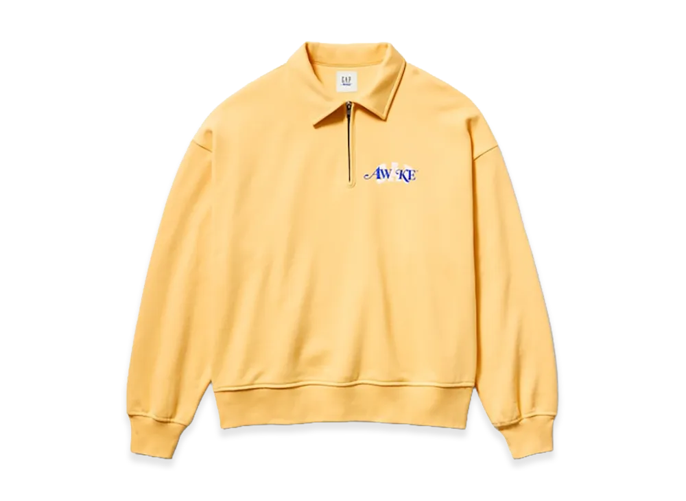 Gap x Awake NY Heavyweight Oversized 1/4 Zip Pullover "Corncob"
