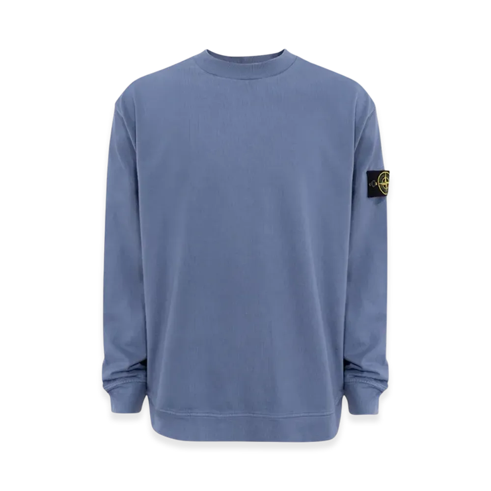 Stone Island 63750 Garment Dyed Gauzed Cotton Crewneck Sweatshirt - 22FW "Avio Blue"