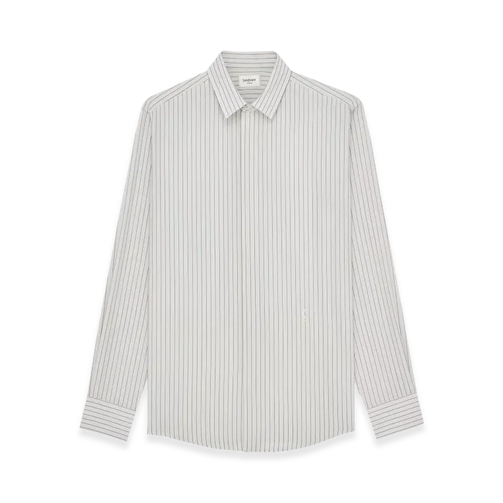 Saint Laurent Chemise_Slim_Col_Cla "Craie/Noir"