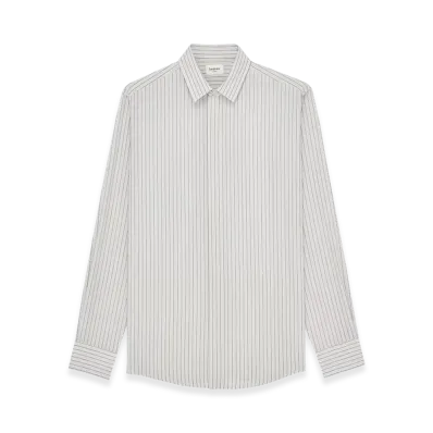 Saint Laurent Chemise_Slim_Col_Cla "Craie/Noir"