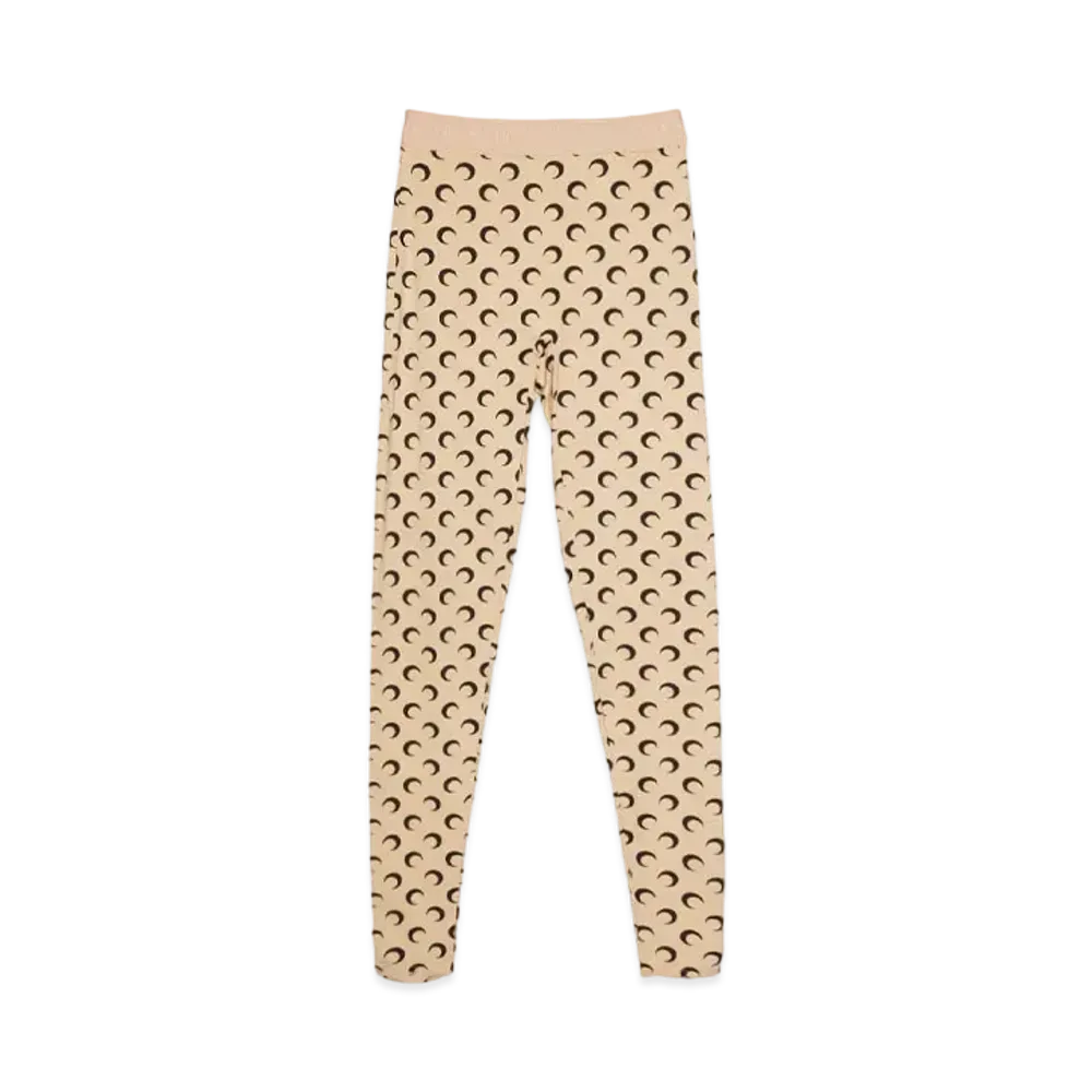 Marine serre MOON PRINTED JERSEY STIRRUP LEGGINGS "TAN"