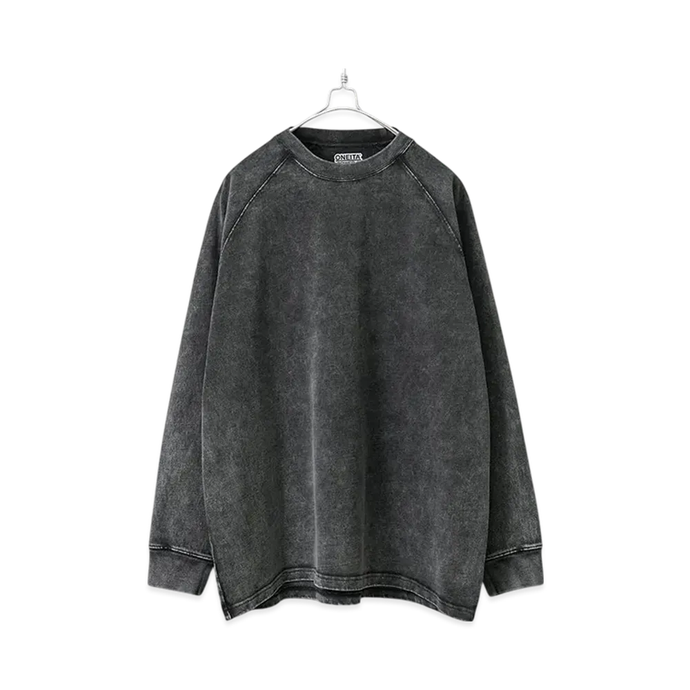 ONEITA Power Tee Super Heavyweight 13oz Long Sleeve T-Shirt "Black"