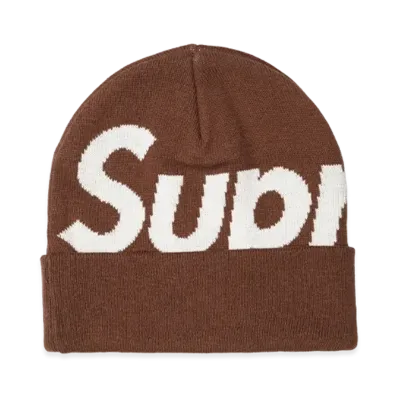 Supreme Big Logo Beanie "Brown"