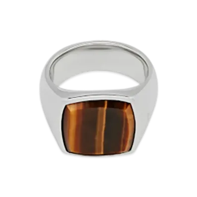 TOM WOOD Cushion Tiger Eye Men "Silver"