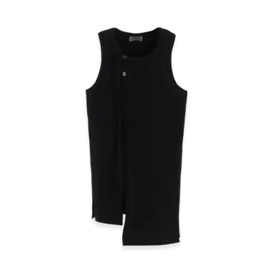 Yohji Yamamoto POUR HOMME American Single Jersey Binder Sleeveless T "Black"