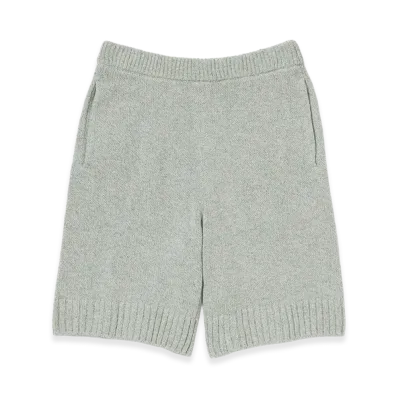 AURALEE Women's Cashmere Silk Melange Knit Shorts "Mix Mint Gray"
