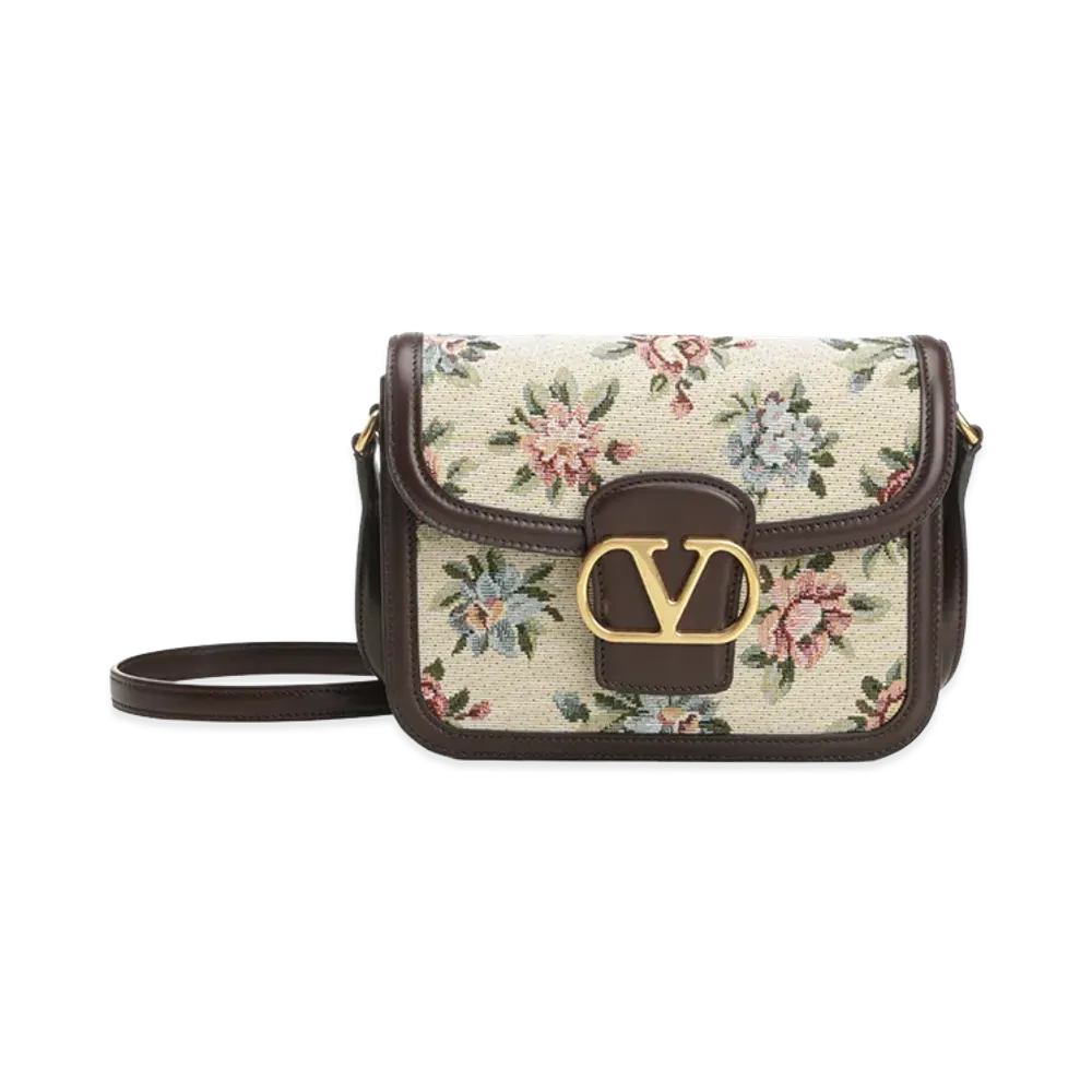 Valentino Women's 9to5 Shoulder Bag In Jacquard Fabric With Papier "Floral/Multicolor"