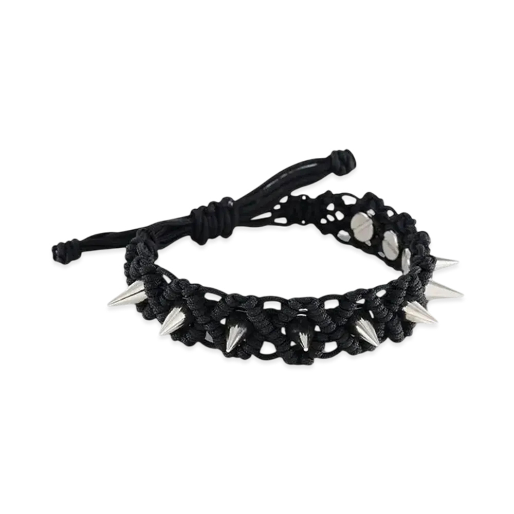 WE11DONE Studded Noeud Bracelet "Black"