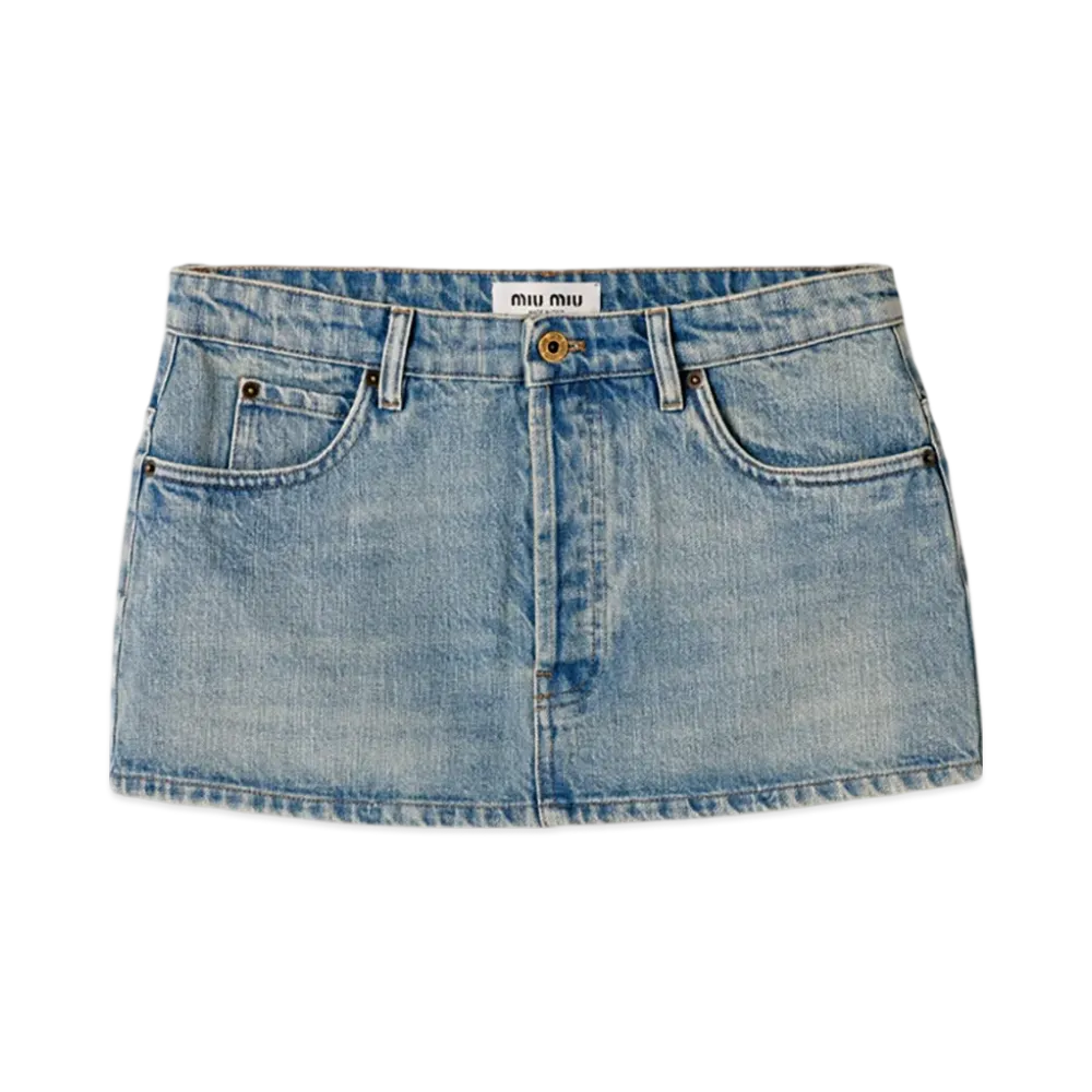 MIU MIU Denim Mini Skirt "Light Blue"