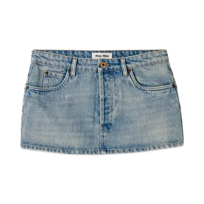 MIU MIU Denim Mini Skirt "Light Blue"