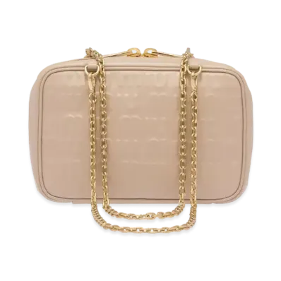 MIU MIU Logo-Embossed Leather Top-Handle Bag "Quartz"