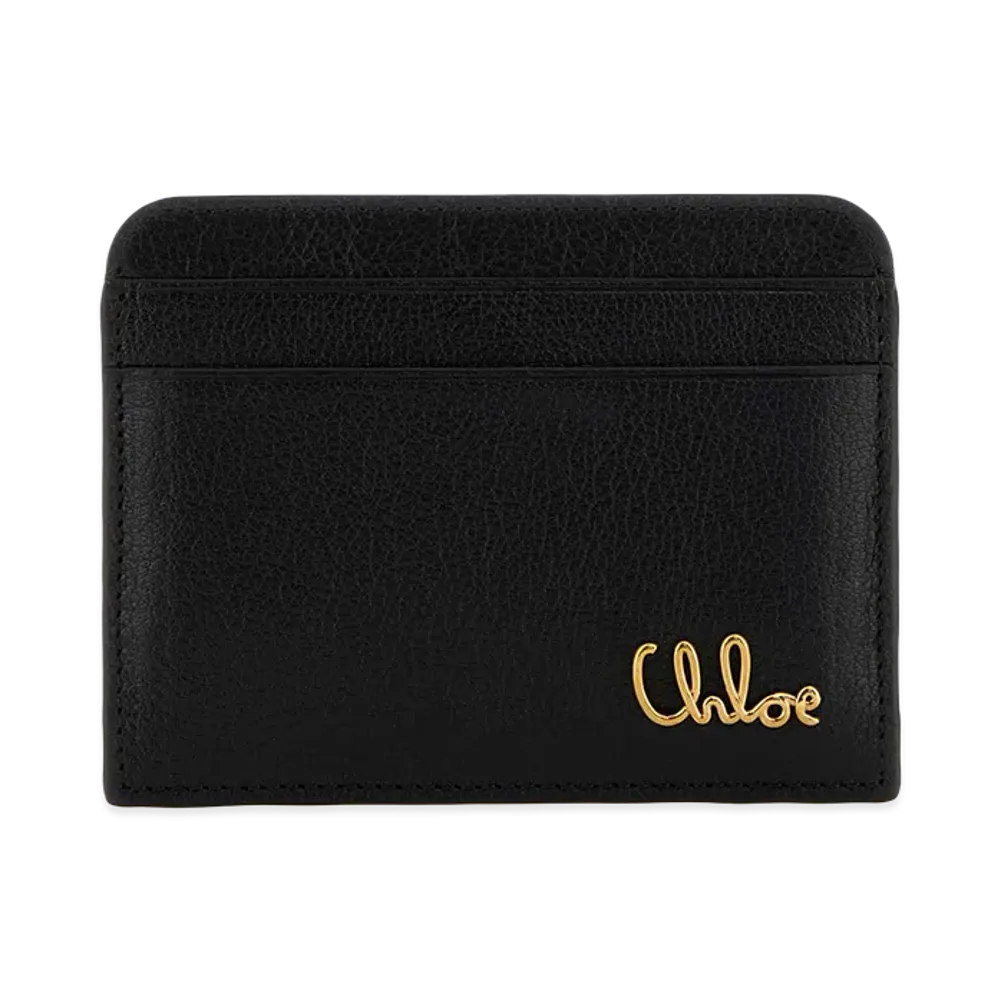 Chloe Women's Leather Card Holder "Black"