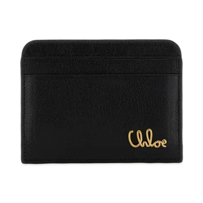 Chloe Women's Leather Card Holder "Black"