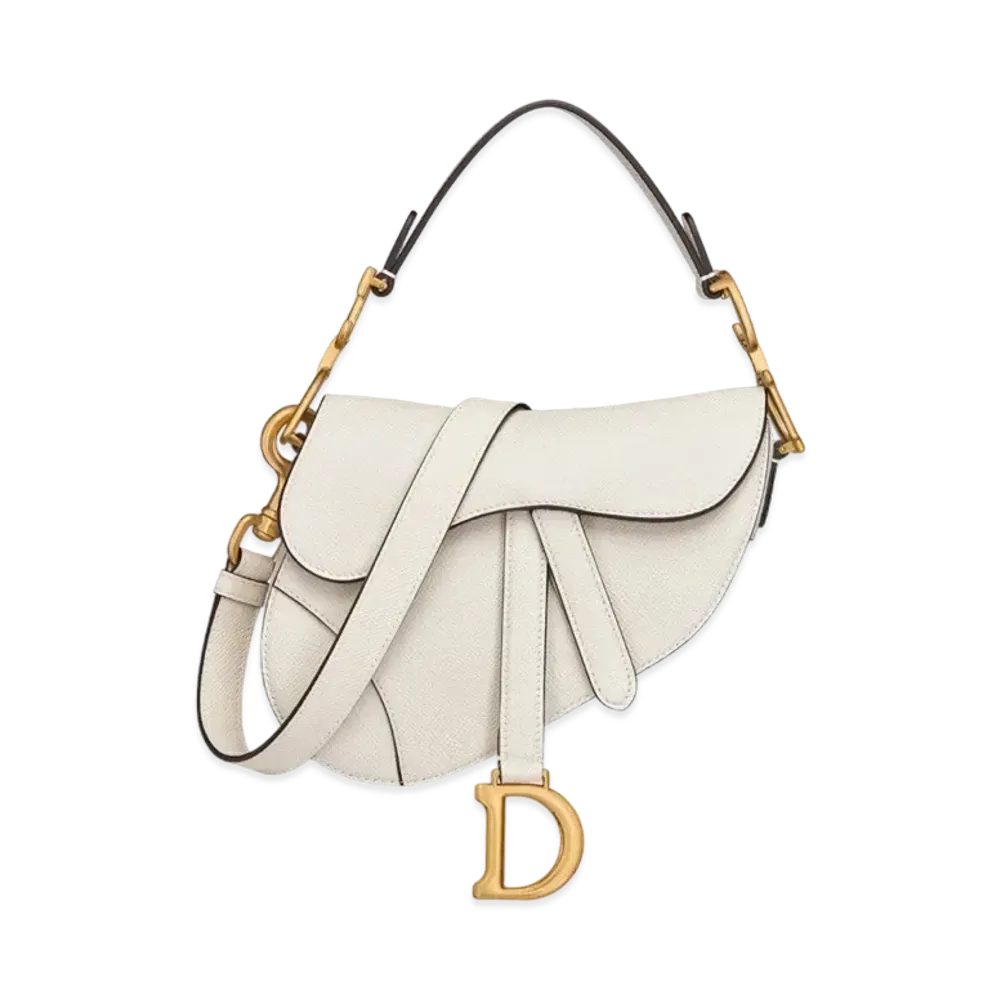 Dior Mini Saddle Bag Grained Calfskin "Latte"