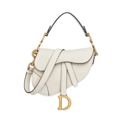 Dior Mini Saddle Bag Grained Calfskin "Latte"