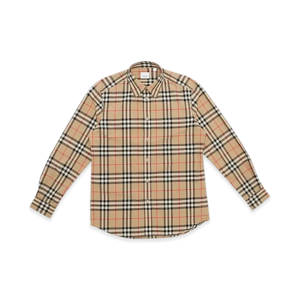 Burberry Vintage Check Cotton Poplin Shirt "Beige"