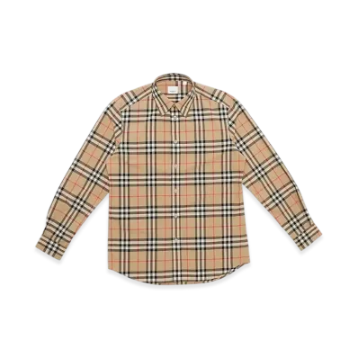 Burberry Vintage Check Cotton Poplin Shirt "Beige"
