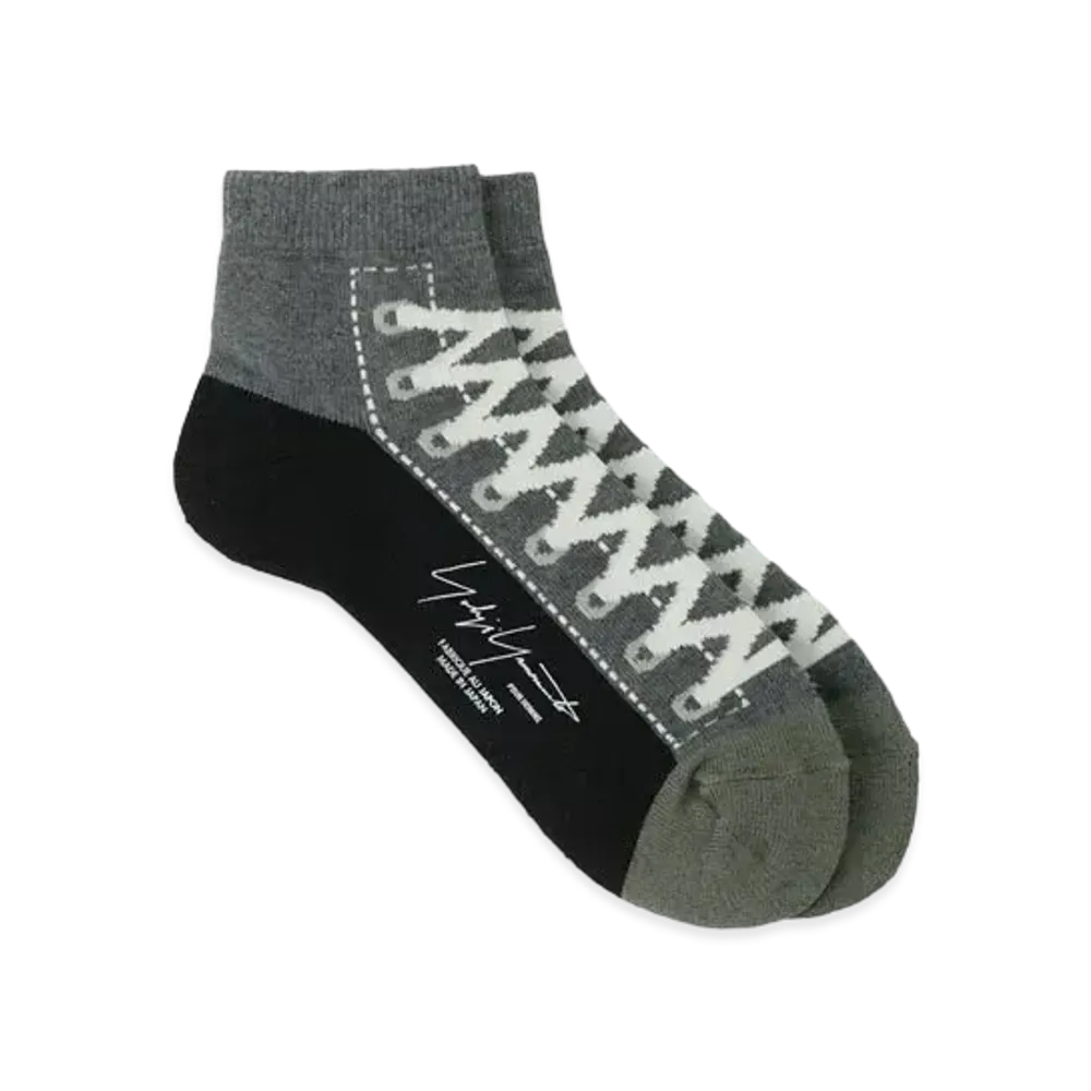 Yohji Yamamoto C/AC Plain Stitch Pile Sneaker Socks "Gray"