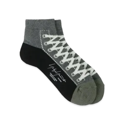 Yohji Yamamoto C/AC Plain Stitch Pile Sneaker Socks "Gray"