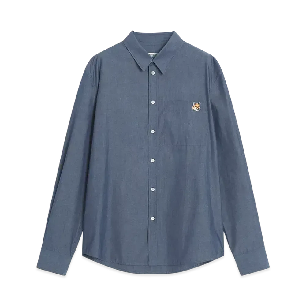Maison Kitsune Fox Head Casual Shirt "Indigo"