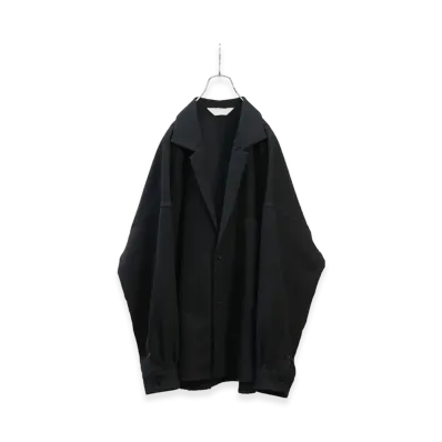 ANCELLM Wash Wool Tailored Shirt "Navy"