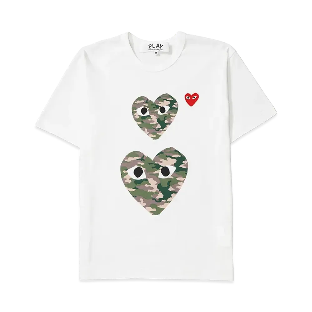 PLAY COMME des GARCONS Cotton Jersey Print "White/Camoufla"