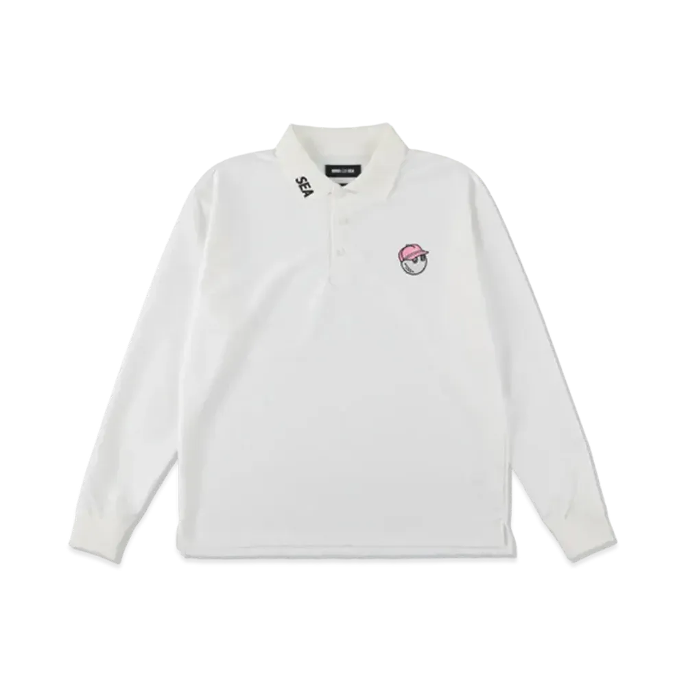 WIND AND SEA x Malbon Golf L/S Polo Shirt "White"