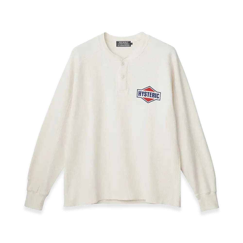 HYSTERIC GLAMOUR DIAMOND LOGO Henley Neck Sweatshirt "White"