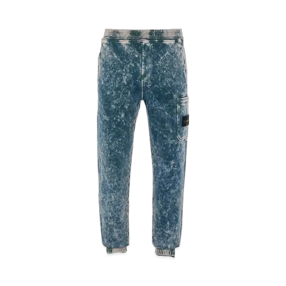 Stone Island 61438 COTTON FLEECE + OFF-DYE OVD TREATMENT_REGULAR FIT "Blue"
