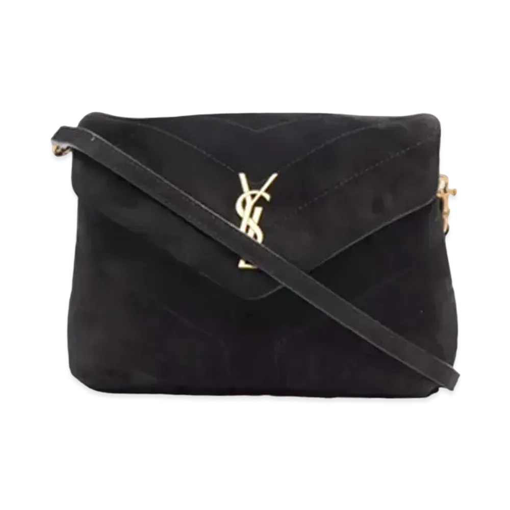 Saint Laurent Loulou Toy Bag In Suede And Quilted Leather "Black"