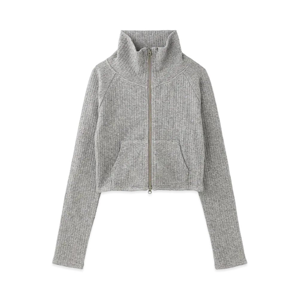 X-Girl Double Zip Up Compact Cardigan "Ash"