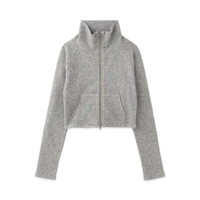 X-Girl Double Zip Up Compact Cardigan "Ash"