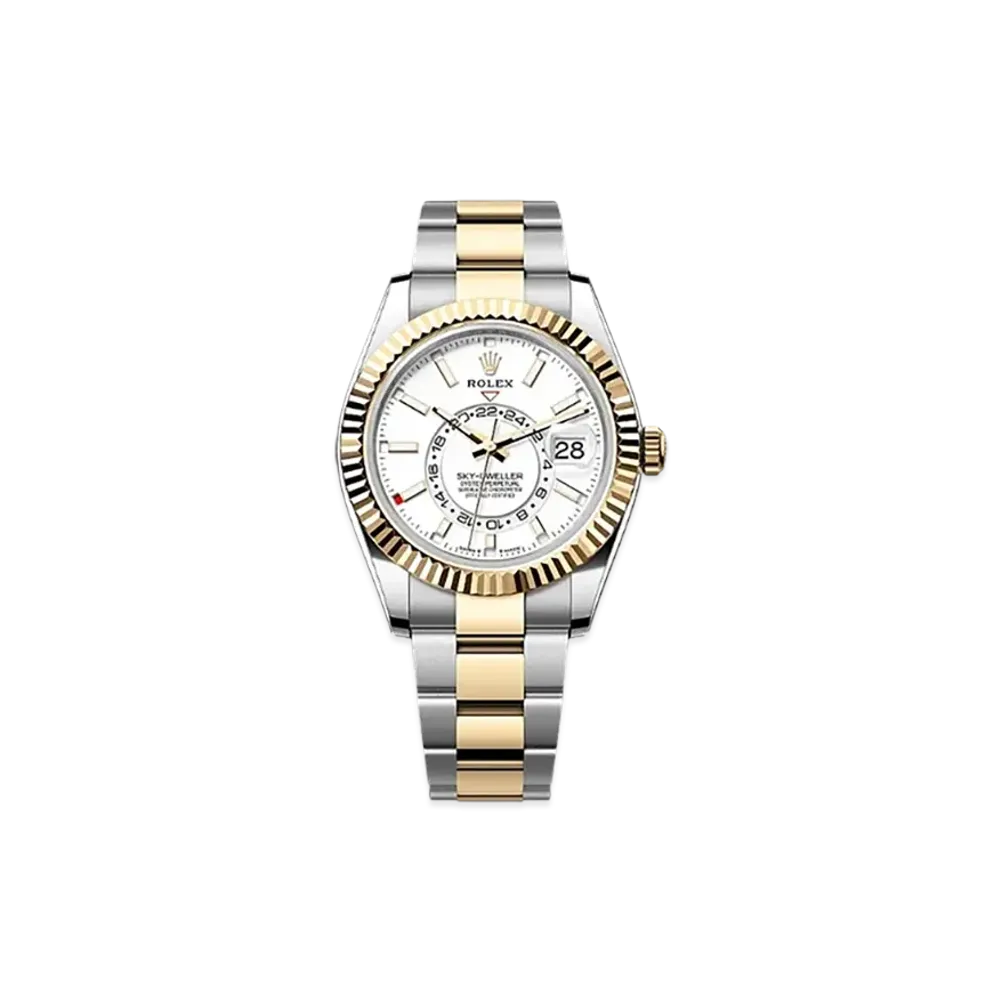 ROLEX Sky-Dweller 42mm Oystersteel & Yellow Gold 336933 "Intense White"