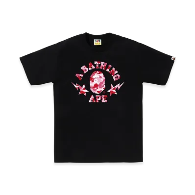 A BATHING APE Abc Camo Sta College Tee "Black/Pink"