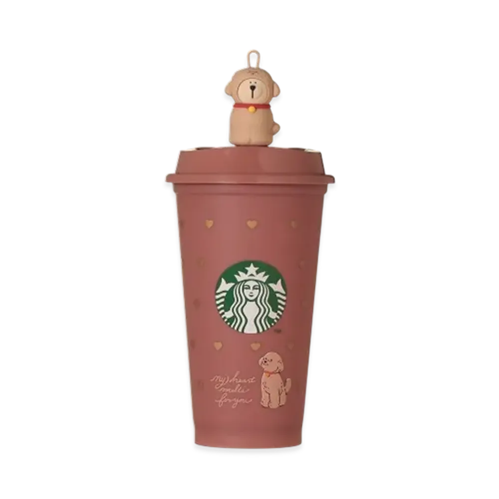 STARBUCKS Valentine 2026 Color Changing Reusable Cup 473ml & Reusable Cup Drink Hole Cap Bearista "Pink"