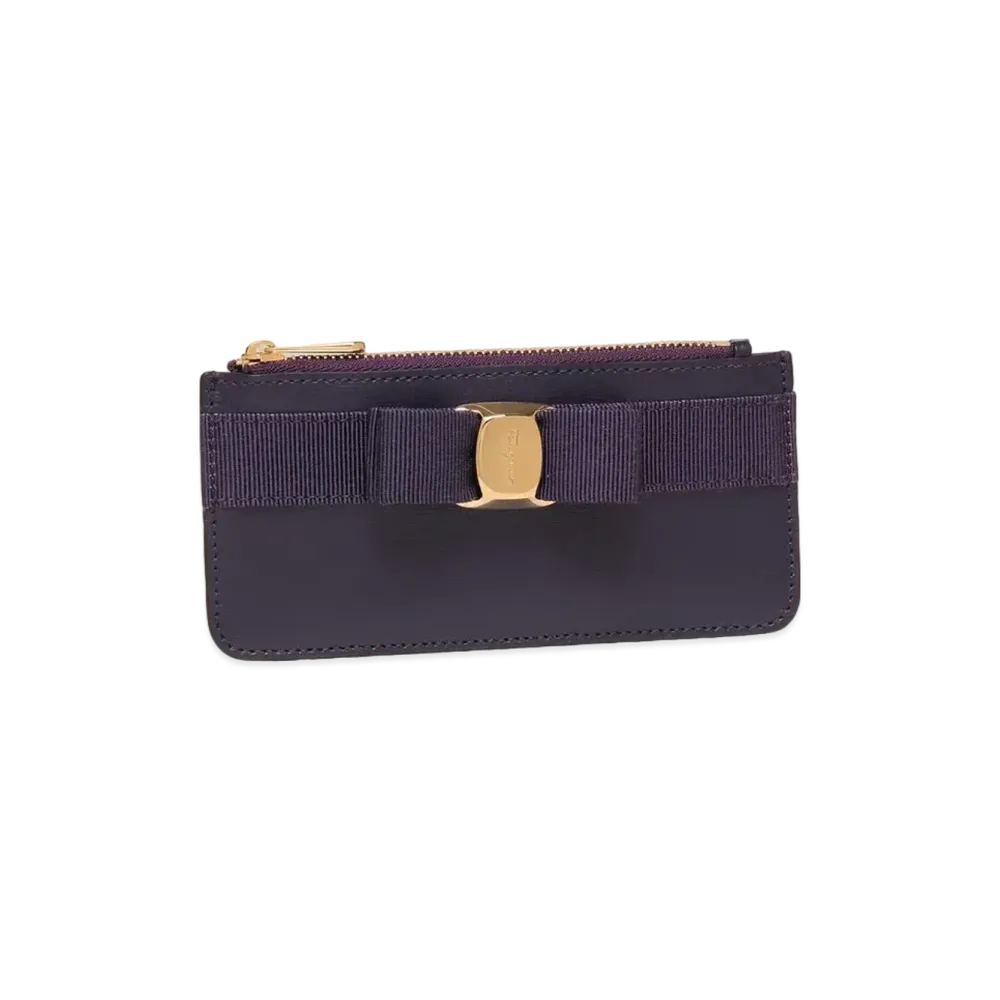 Salvatore Ferragamo Coin Case With Card Slot "Deep Purple"
