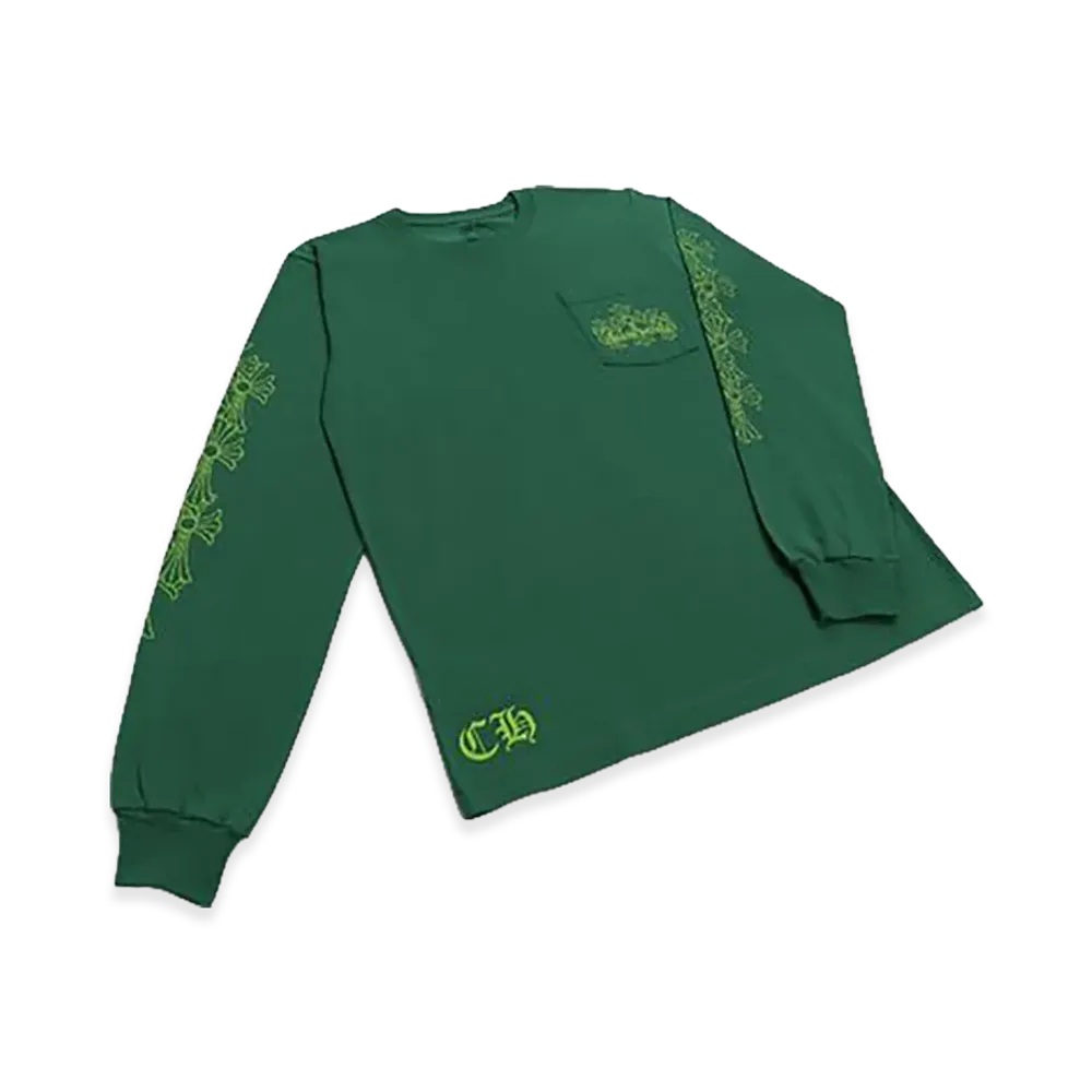 Chrome Hearts Cemetery Cross Logo L/S T-Shirt "Green"