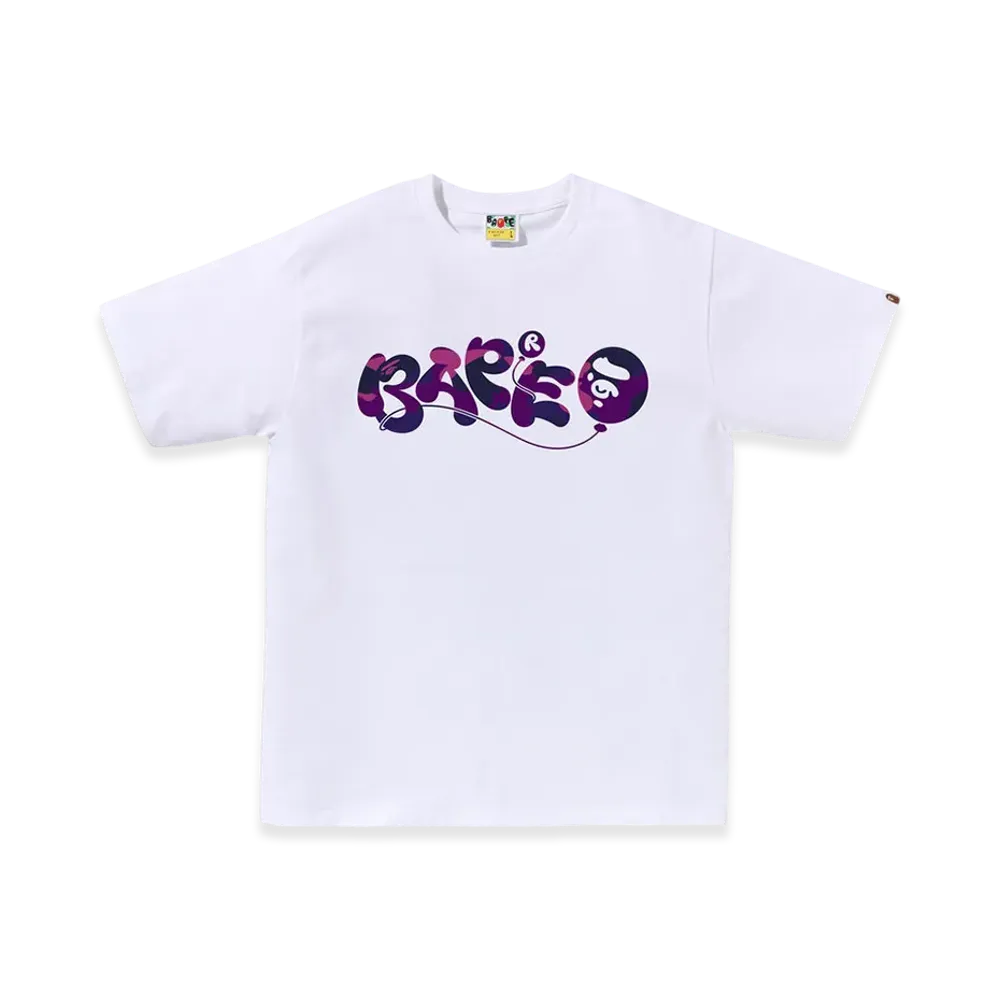 A BATHING APE Color Camo Bape Balloon Tee "White/Purple"
